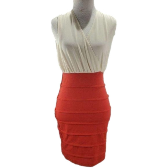 Latiste Bodycon cream and orange/red - Picture 1 of 16